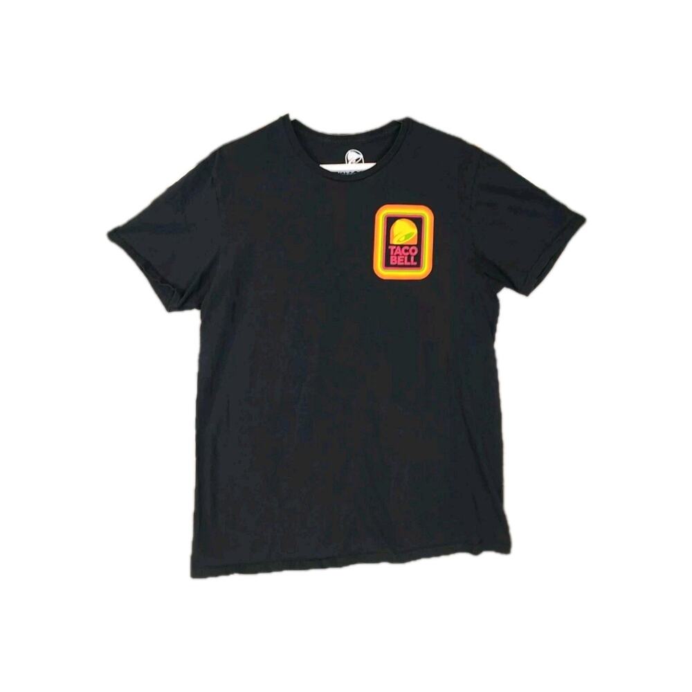 Taco Bell Shirt Adult Large Black Employee Fast Food Staff Short Sleeve Casual